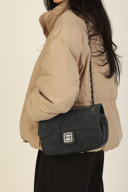 Chanel 2008 Suede Zip Flap