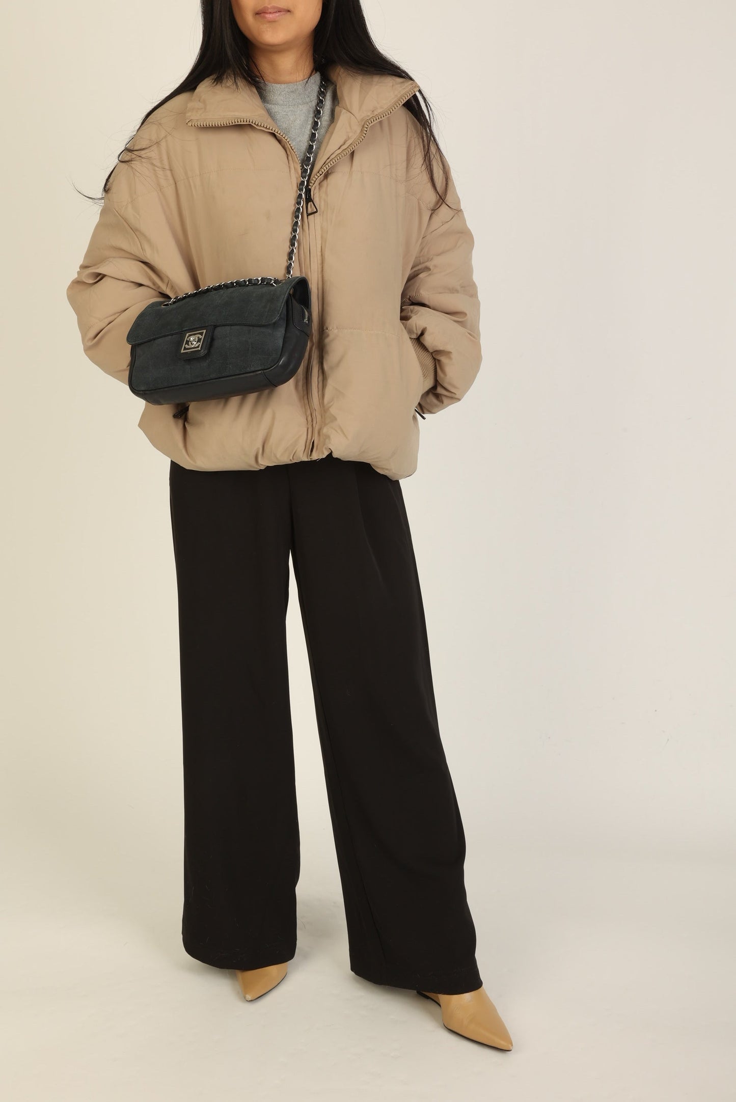 Chanel 2008 Suede Zip Flap