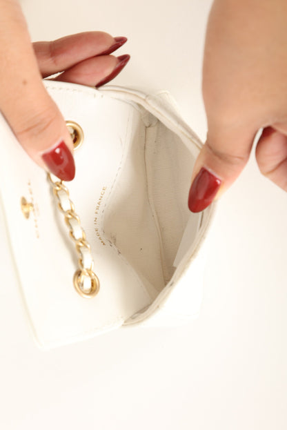 Chanel 2020 Patent White Micro Flap