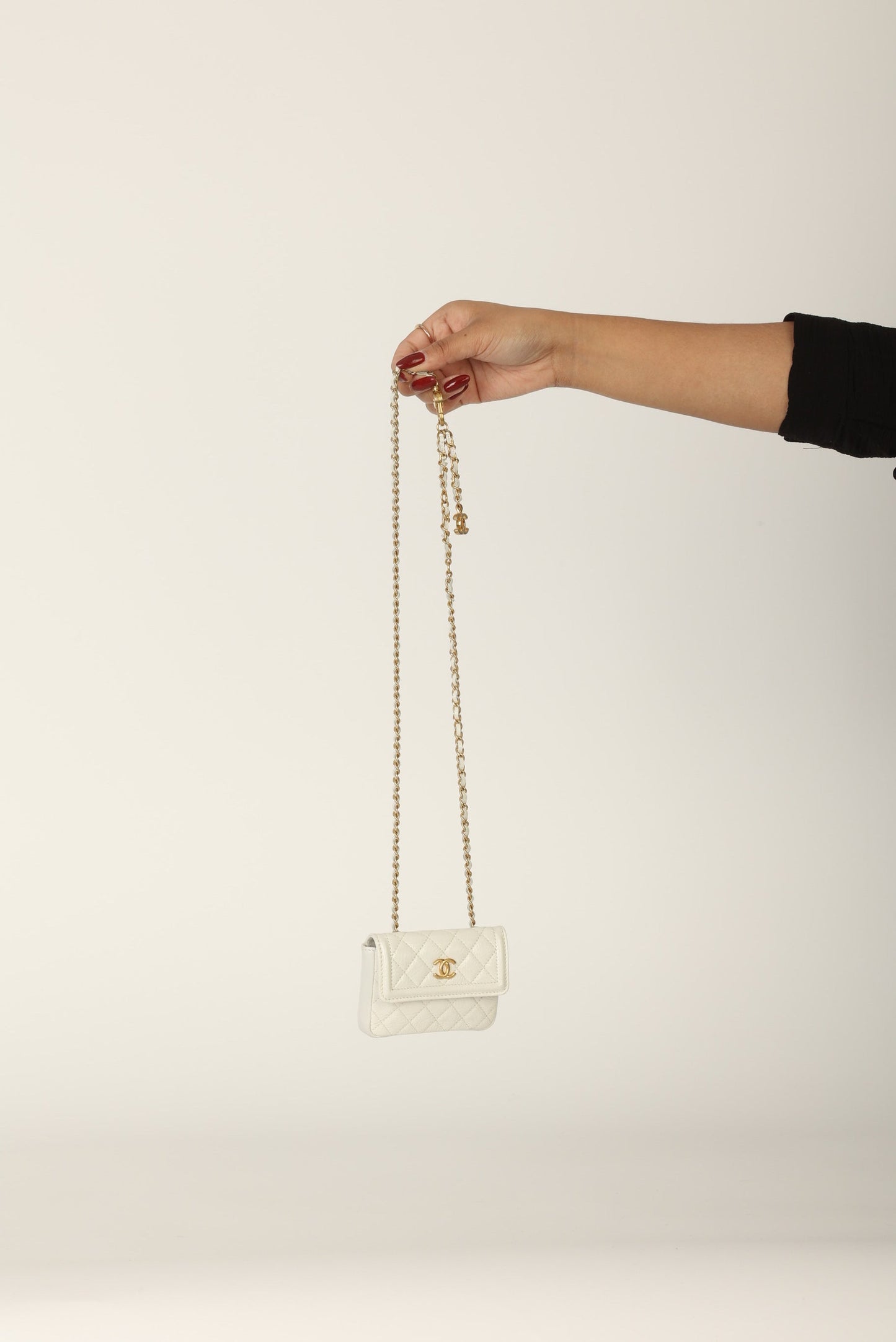 Chanel 2020 Patent White Micro Flap