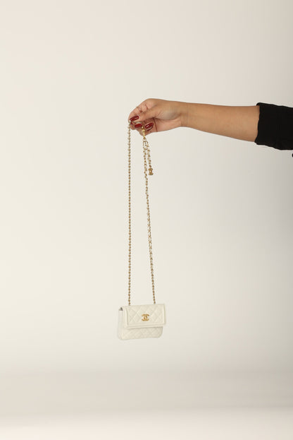 Chanel 2020 Patent White Micro Flap