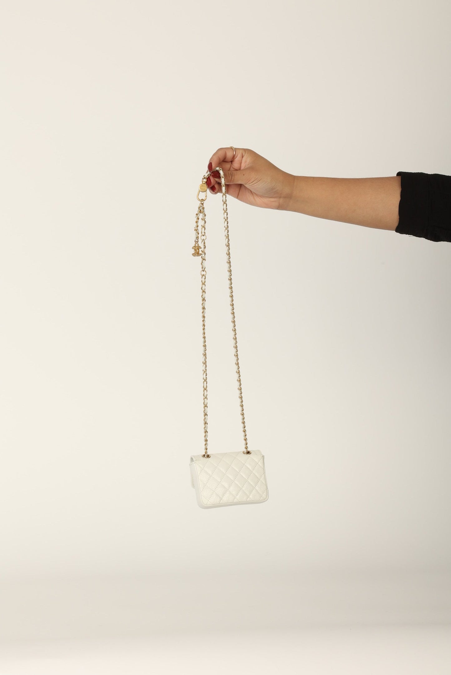 Chanel 2020 Patent White Micro Flap