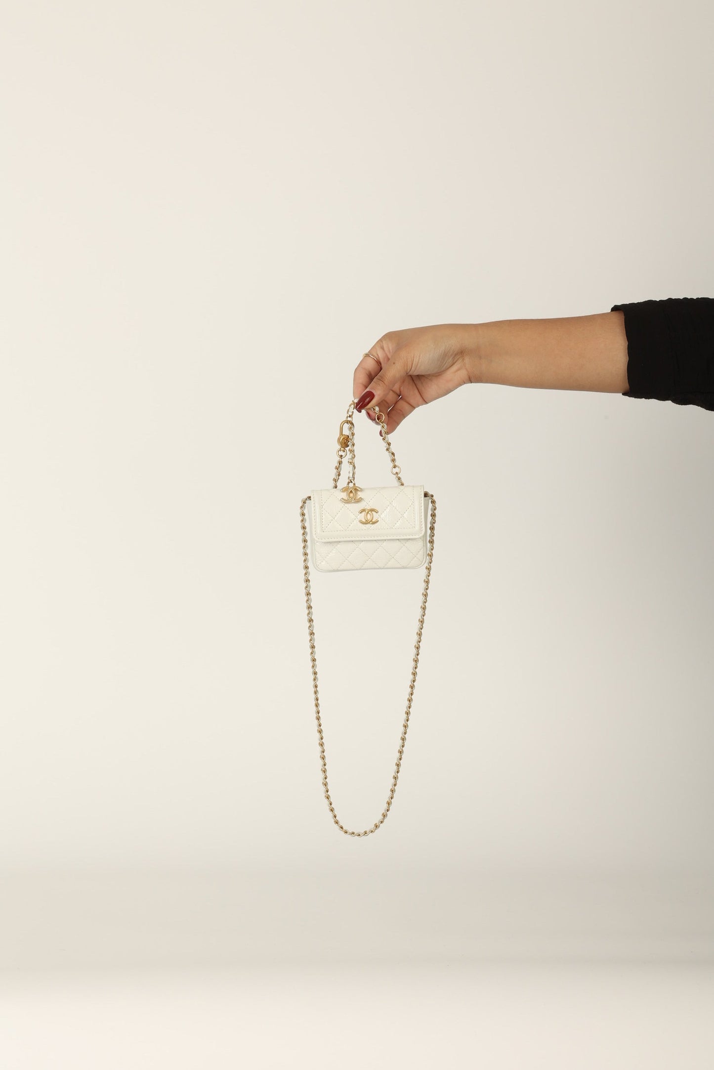 Chanel 2020 Patent White Micro Flap
