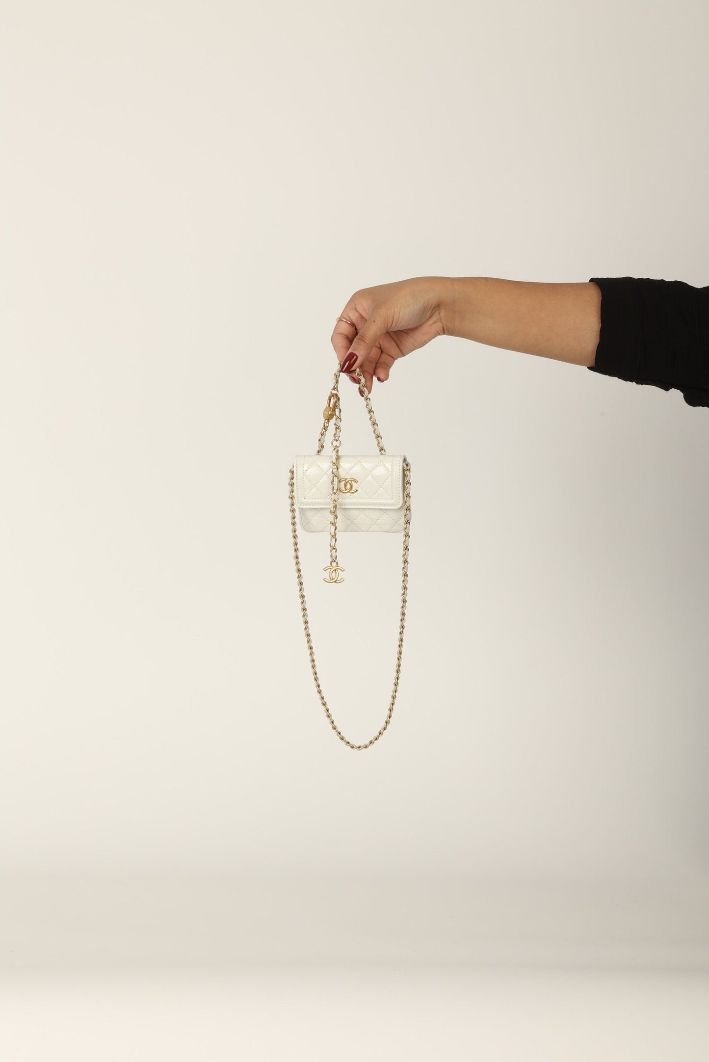 Chanel 2020 Patent White Micro Flap