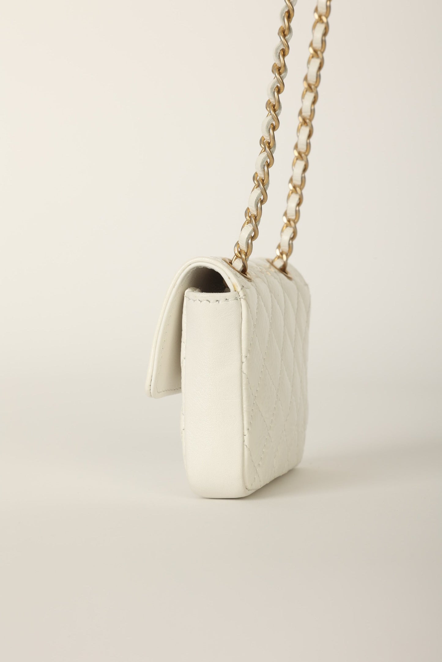 Chanel 2020 Patent White Micro Flap