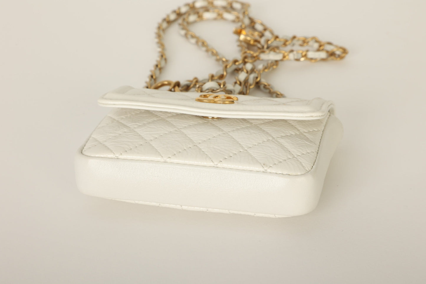 Chanel 2020 Patent White Micro Flap