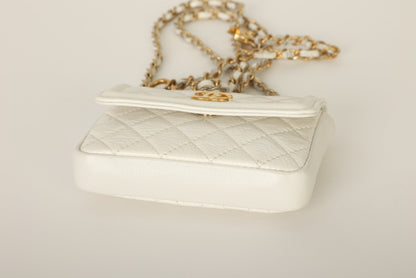 Chanel 2020 Patent White Micro Flap