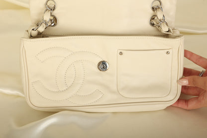 Chanel 2006 Calfskin Diagonal CC Flap Bag