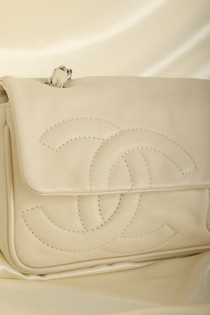 Chanel 2006 Calfskin Diagonal CC Flap Bag