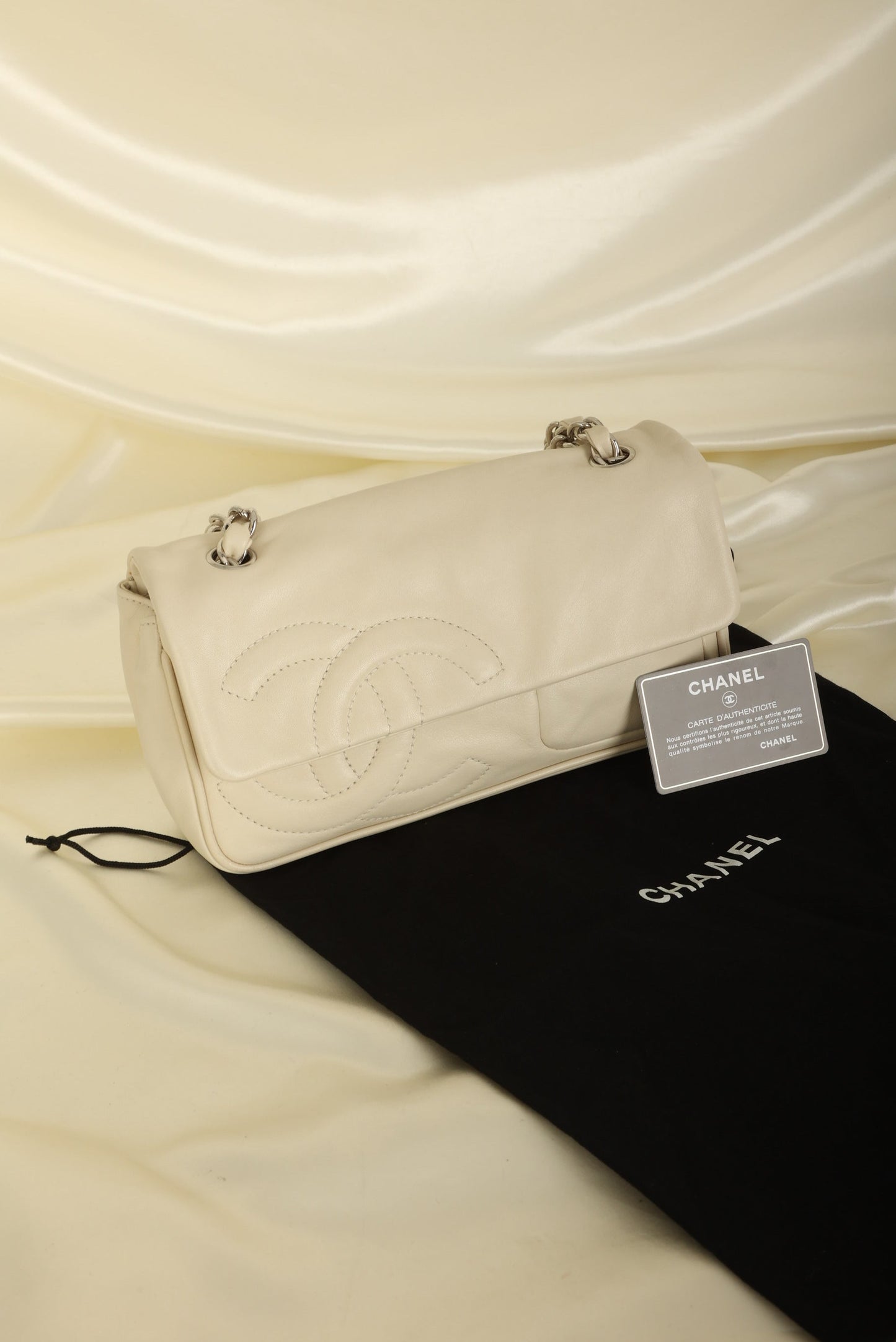 Chanel 2006 Calfskin Diagonal CC Flap Bag