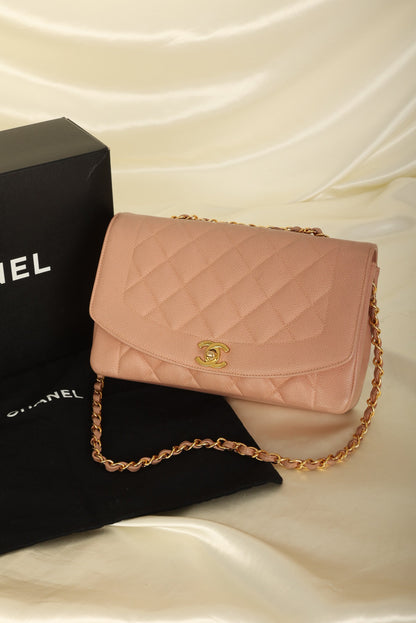 Extremely Rare Chanel 1994 Caviar Medium Diana