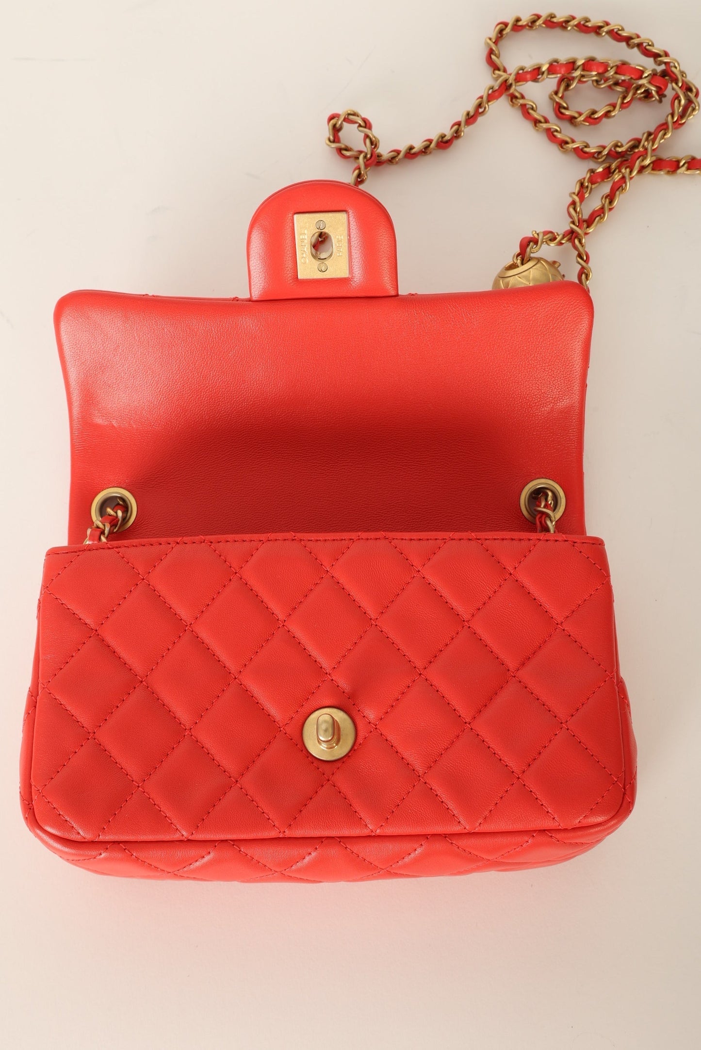 Chanel 2020 Lambskin Pearl Crush Mini Rectangle Flap