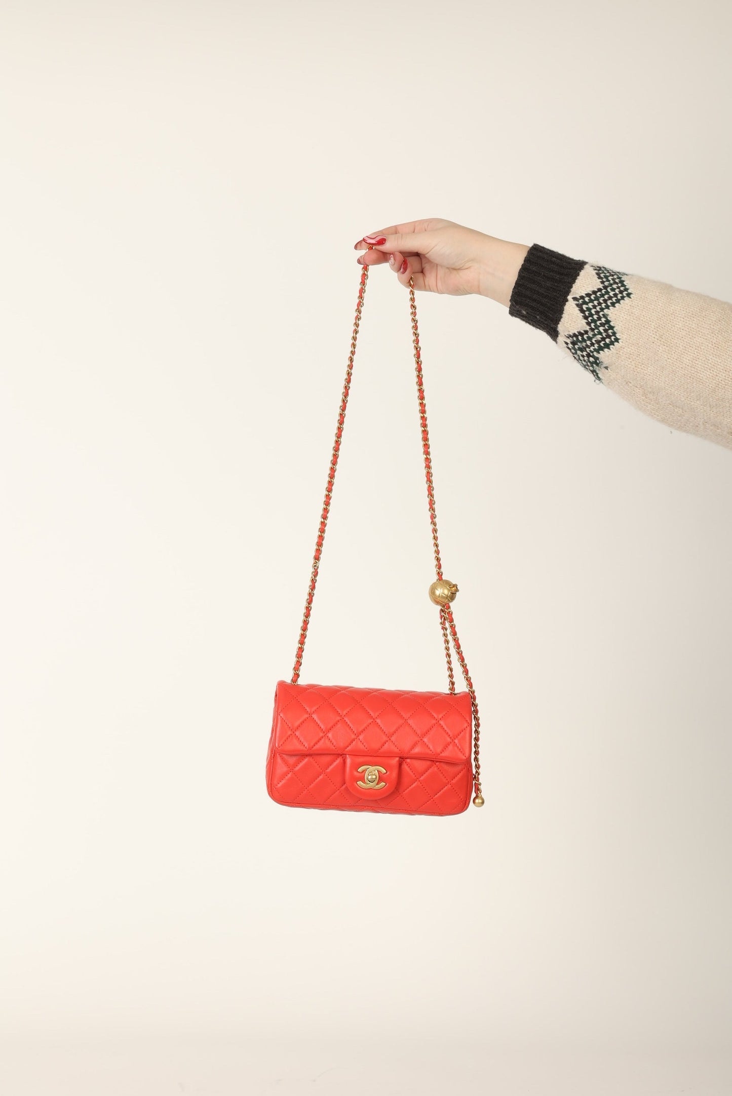 Chanel 2020 Lambskin Pearl Crush Mini Rectangle Flap