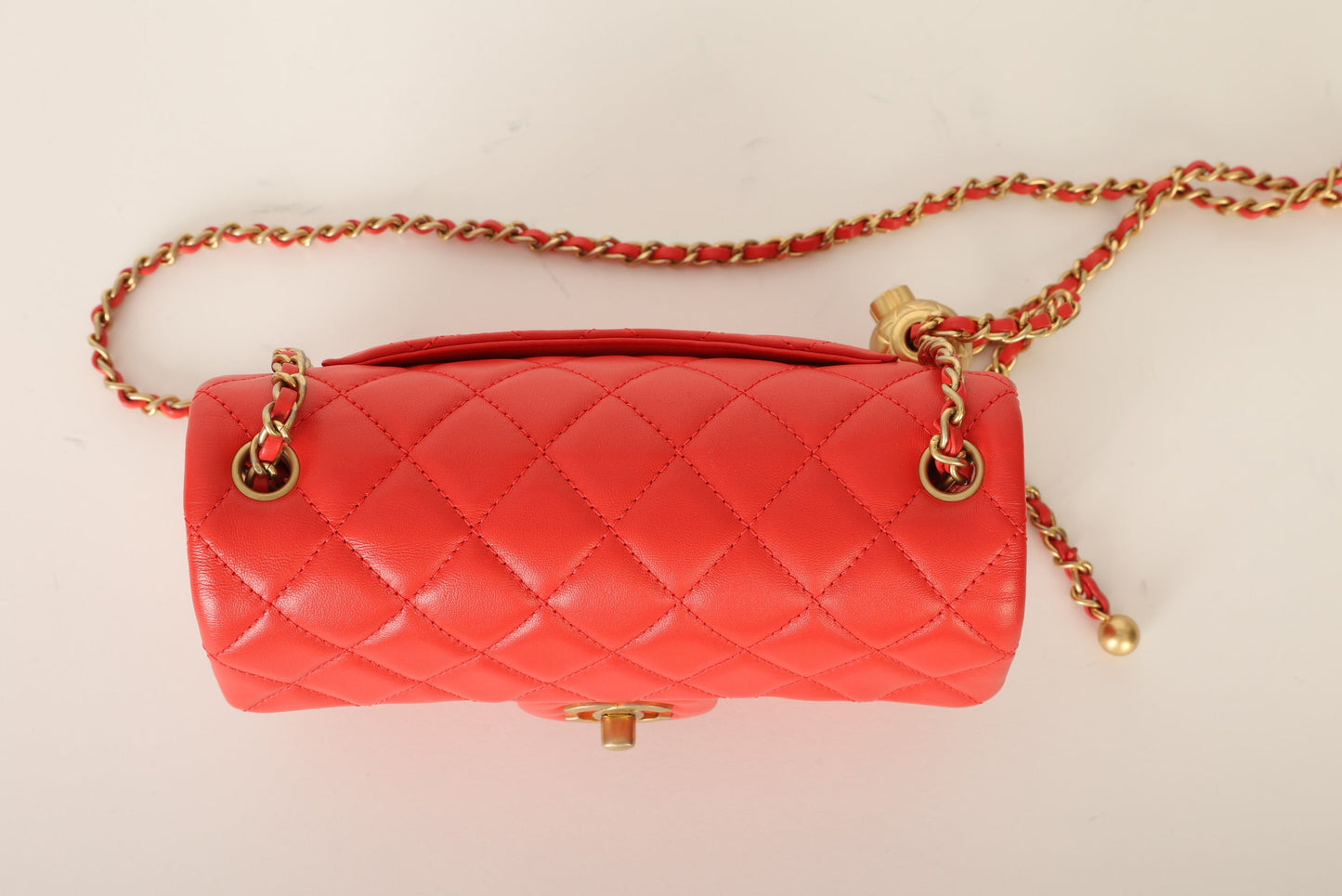 Chanel 2020 Lambskin Pearl Crush Mini Rectangle Flap