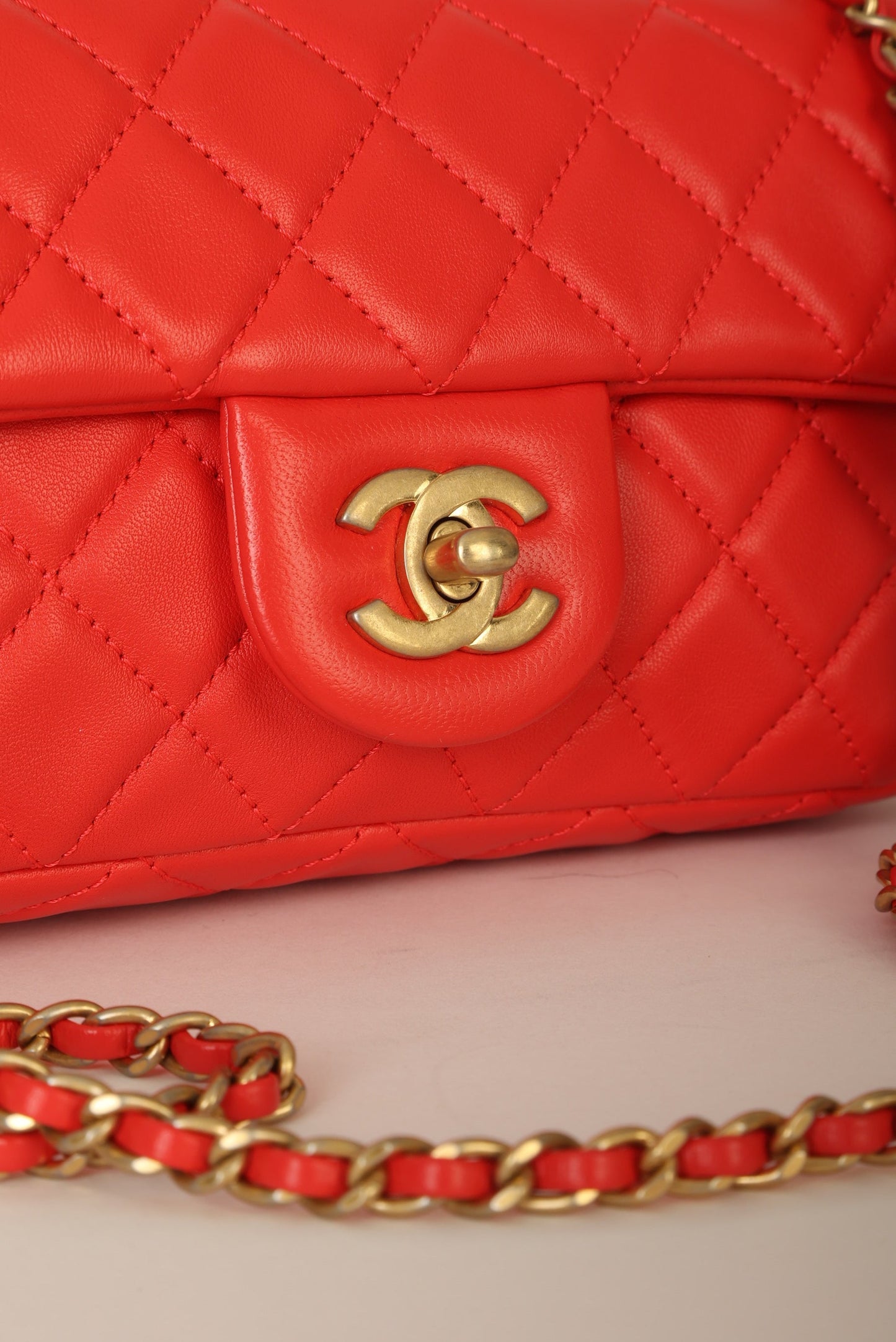 Chanel 2020 Lambskin Pearl Crush Mini Rectangle Flap