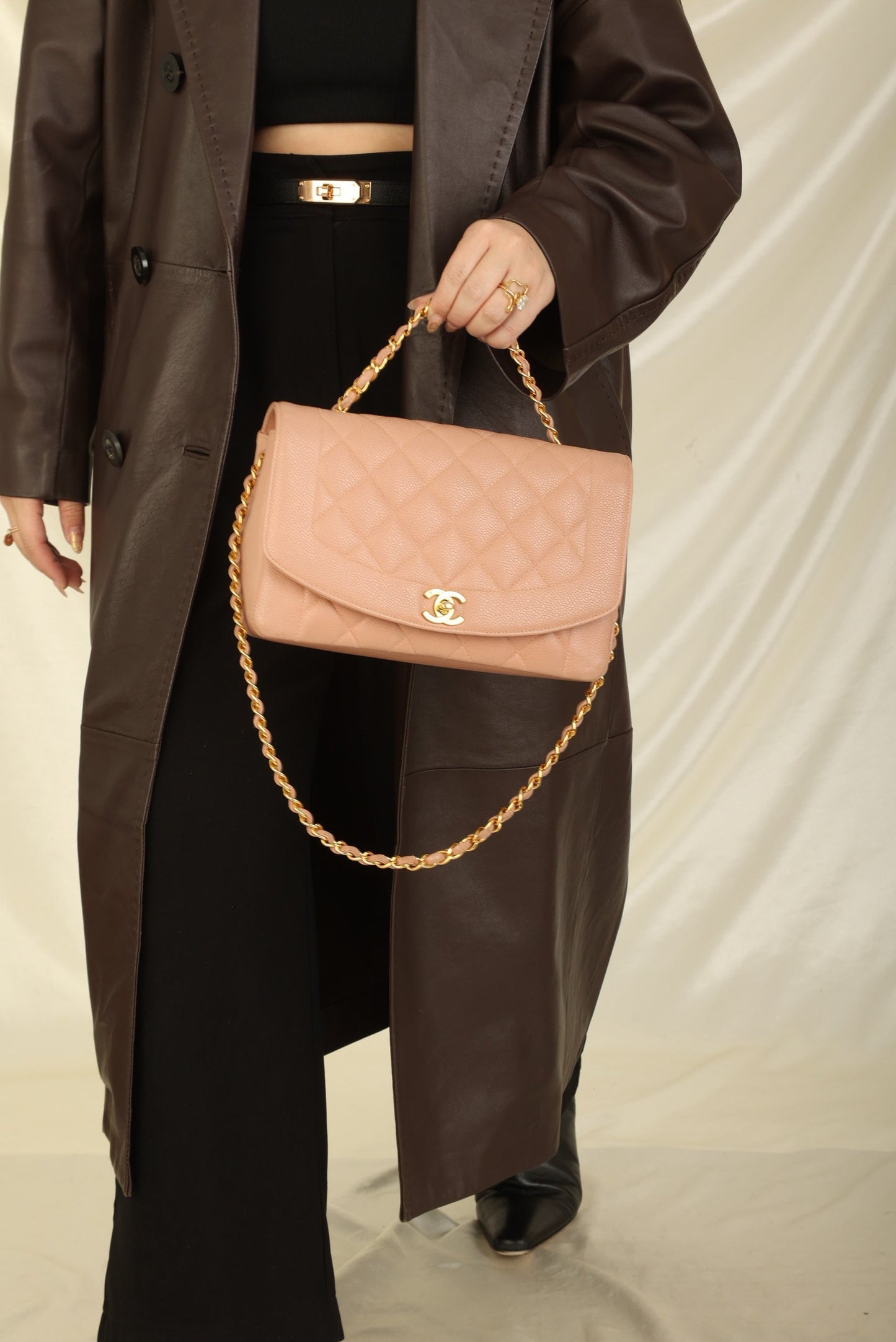Extremely Rare Chanel 1994 Caviar Medium Diana
