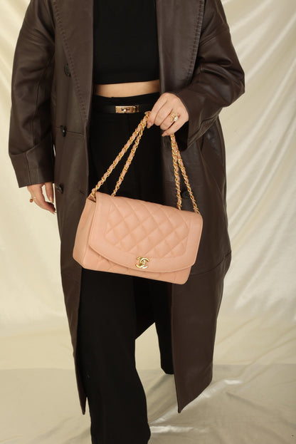 Extremely Rare Chanel 1994 Caviar Medium Diana