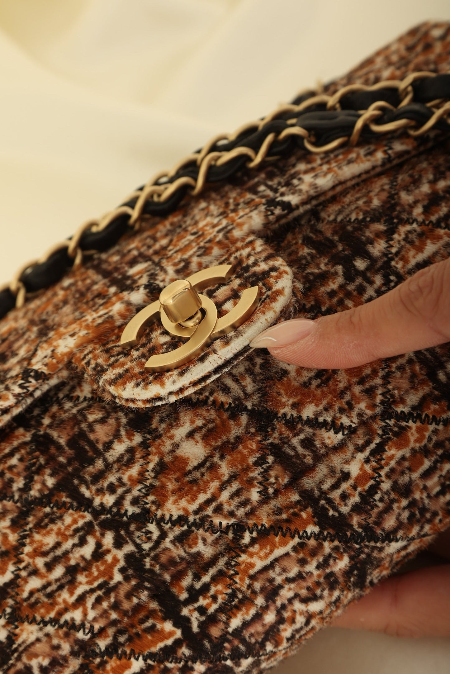 Extremely Rare Chanel 2006 Pony Hair East West Flap