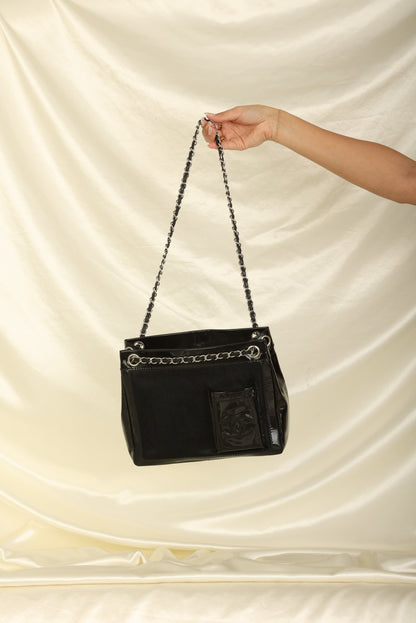 Chanel Pony Hair Patent Mini Tote