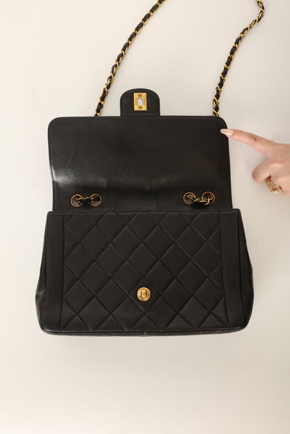 Chanel 1994 Lambskin Turnlock Single Flap