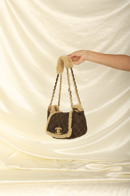 Chanel 2004 Shearling Chain Flap