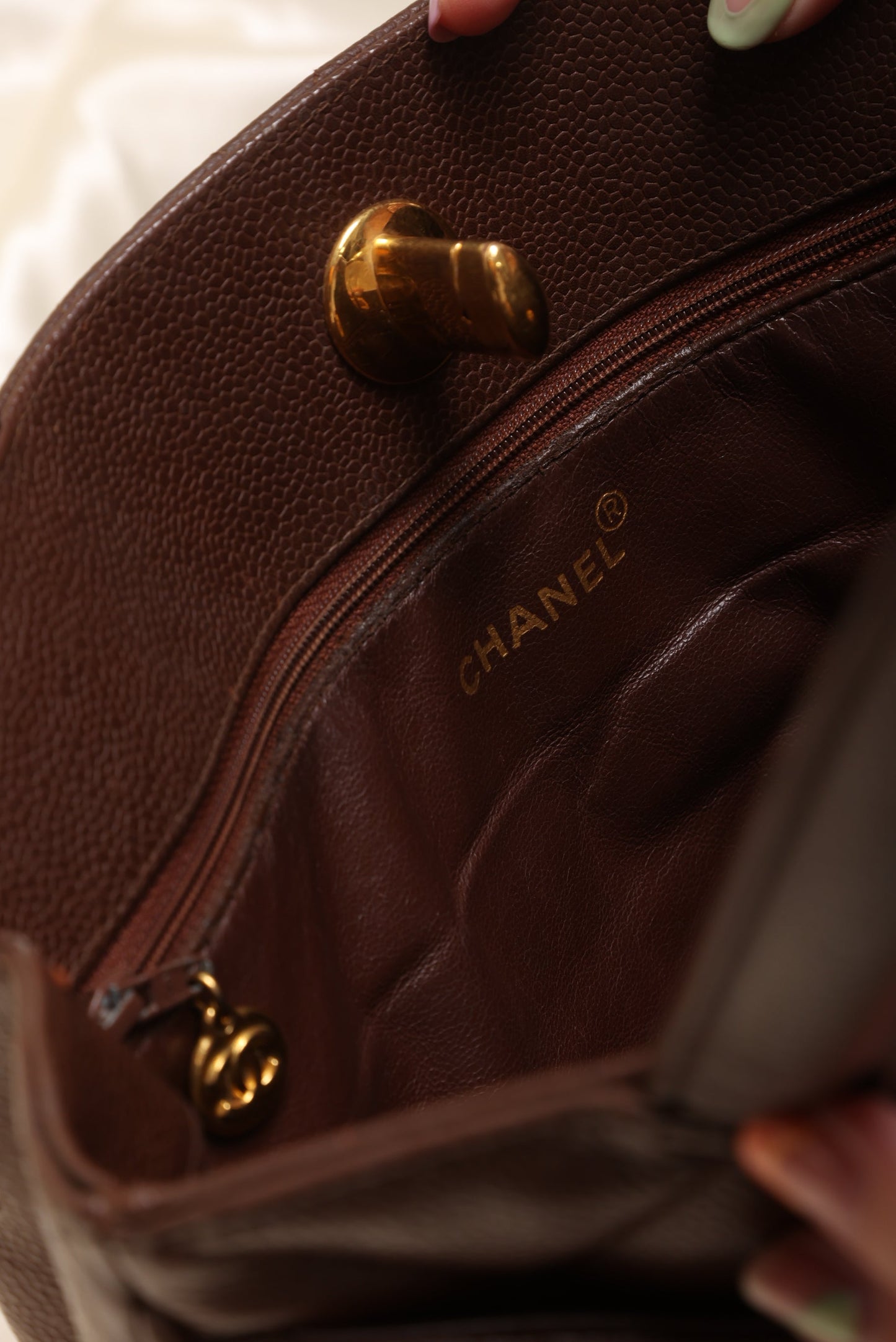 Chanel Caviar XL Logo Tote