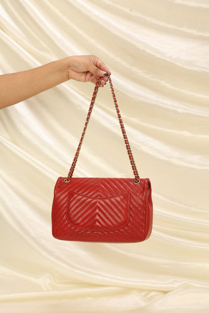 Chanel Rock the Corner Chevron Lambskin Half Flap