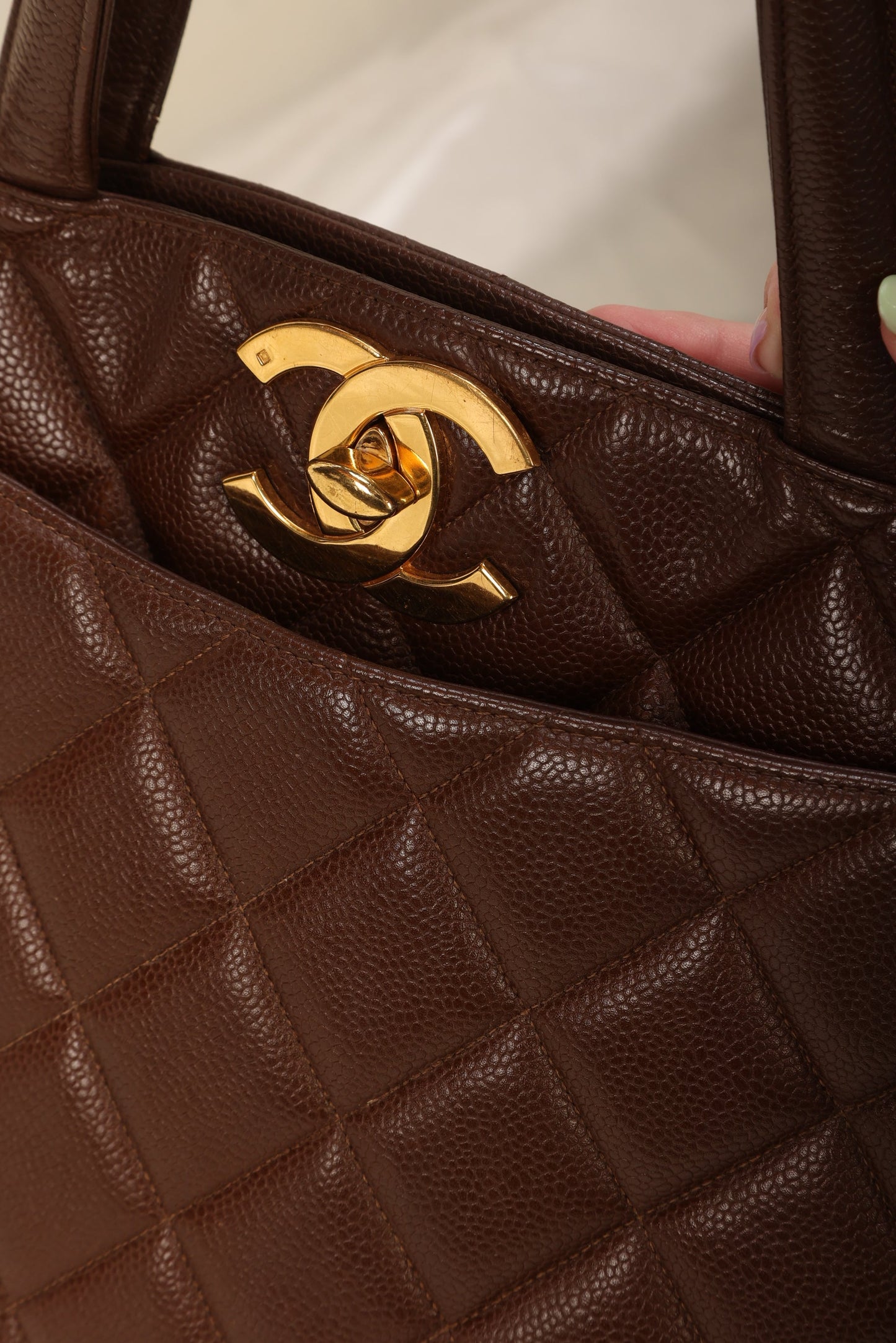 Chanel Caviar XL Logo Tote