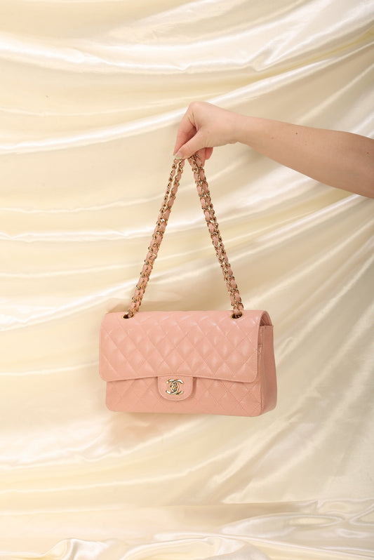 Extremely Rare 2004 Chanel Caviar Pink Double Flap