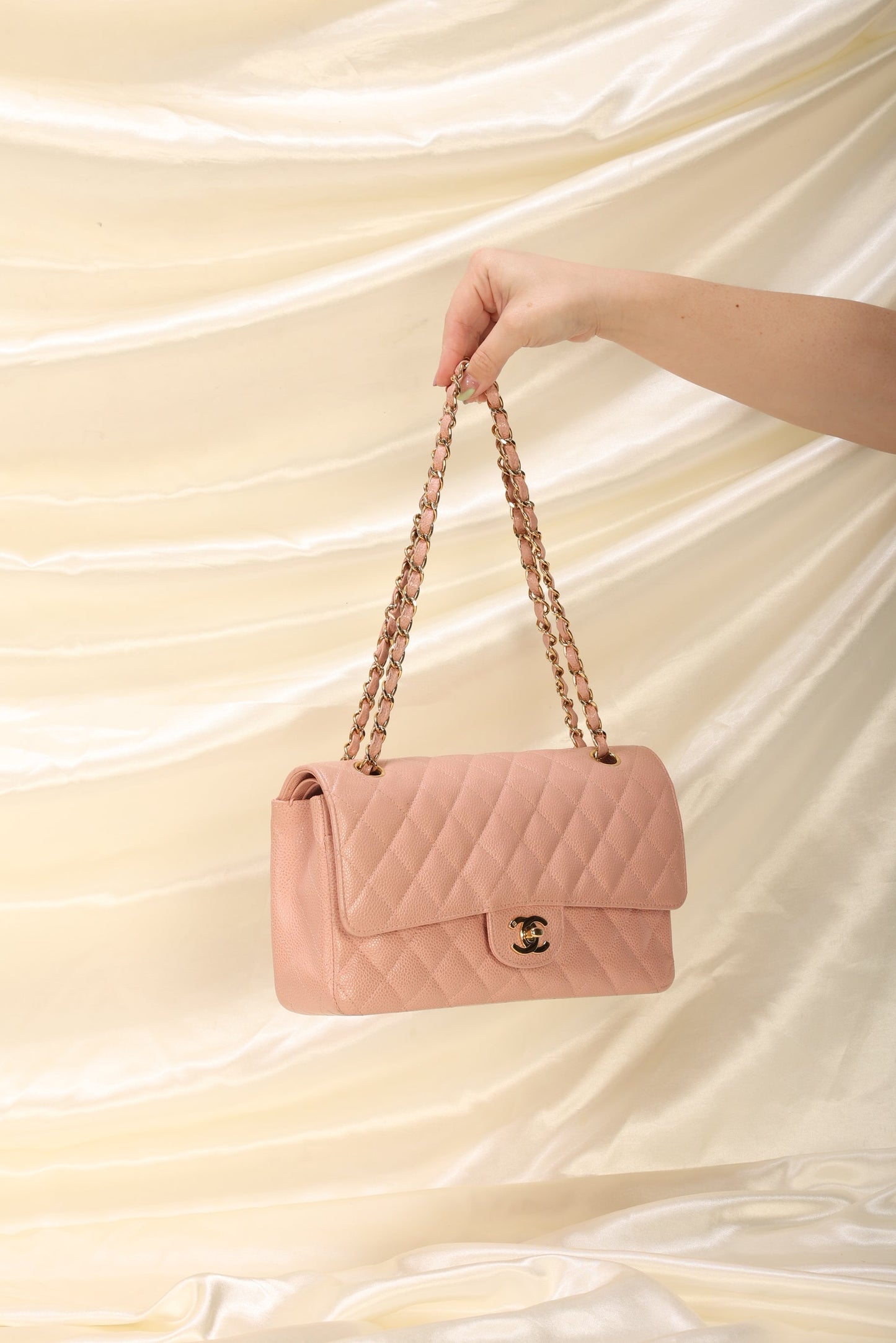 Extremely Rare 2004 Chanel Caviar Pink Double Flap