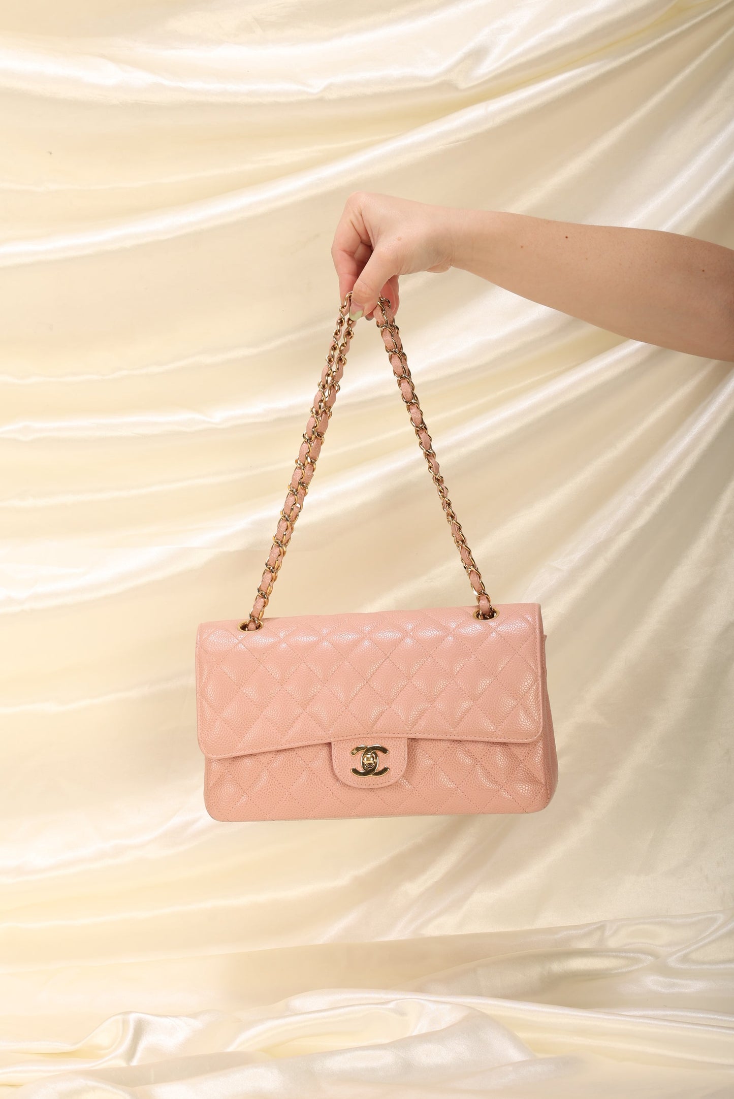 Extremely Rare 2004 Chanel Caviar Pink Double Flap