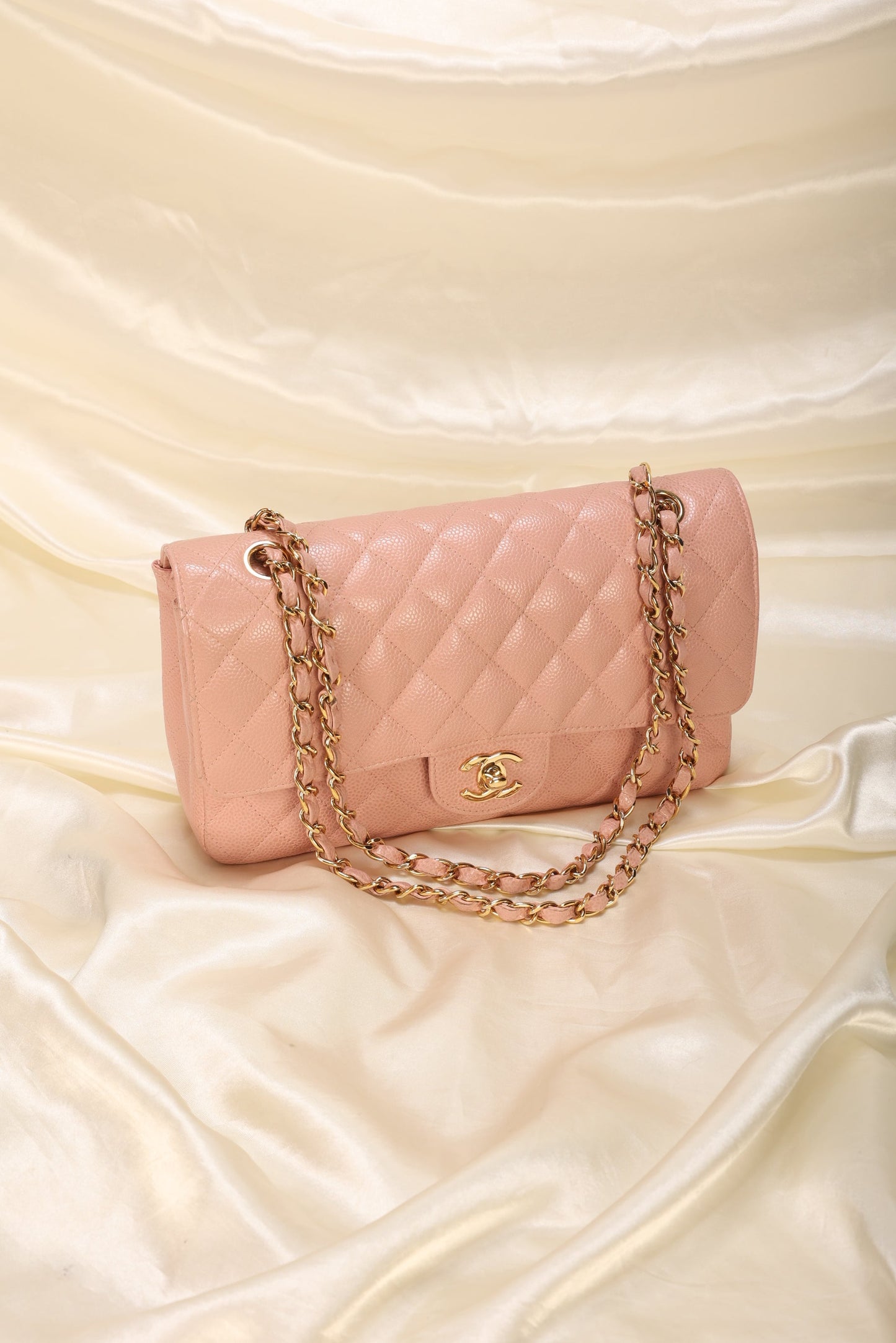 Extremely Rare 2004 Chanel Caviar Pink Double Flap