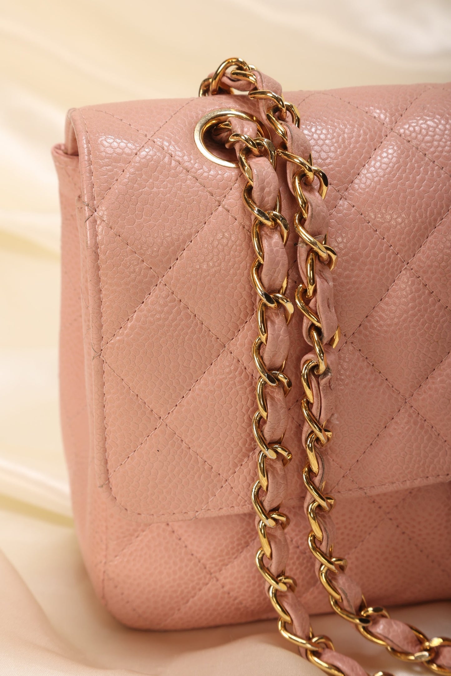Extremely Rare 2004 Chanel Caviar Pink Double Flap
