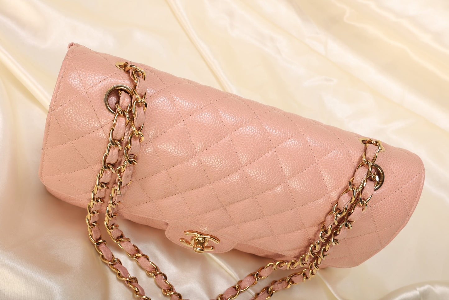 Extremely Rare 2004 Chanel Caviar Pink Double Flap