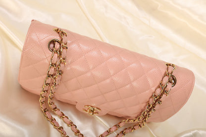 Extremely Rare 2004 Chanel Caviar Pink Double Flap