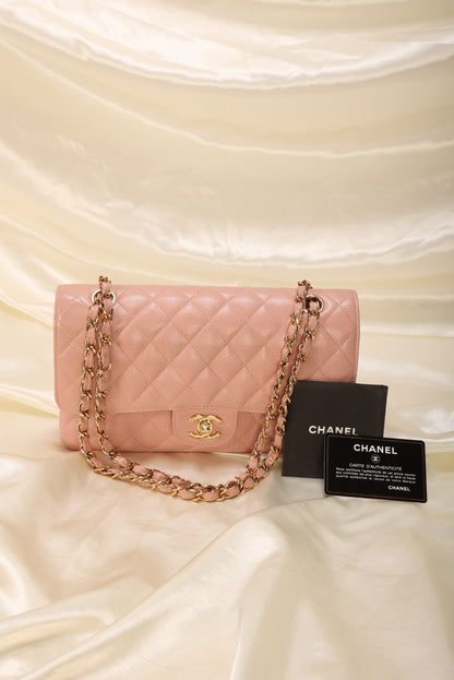 Extremely Rare 2004 Chanel Caviar Pink Double Flap
