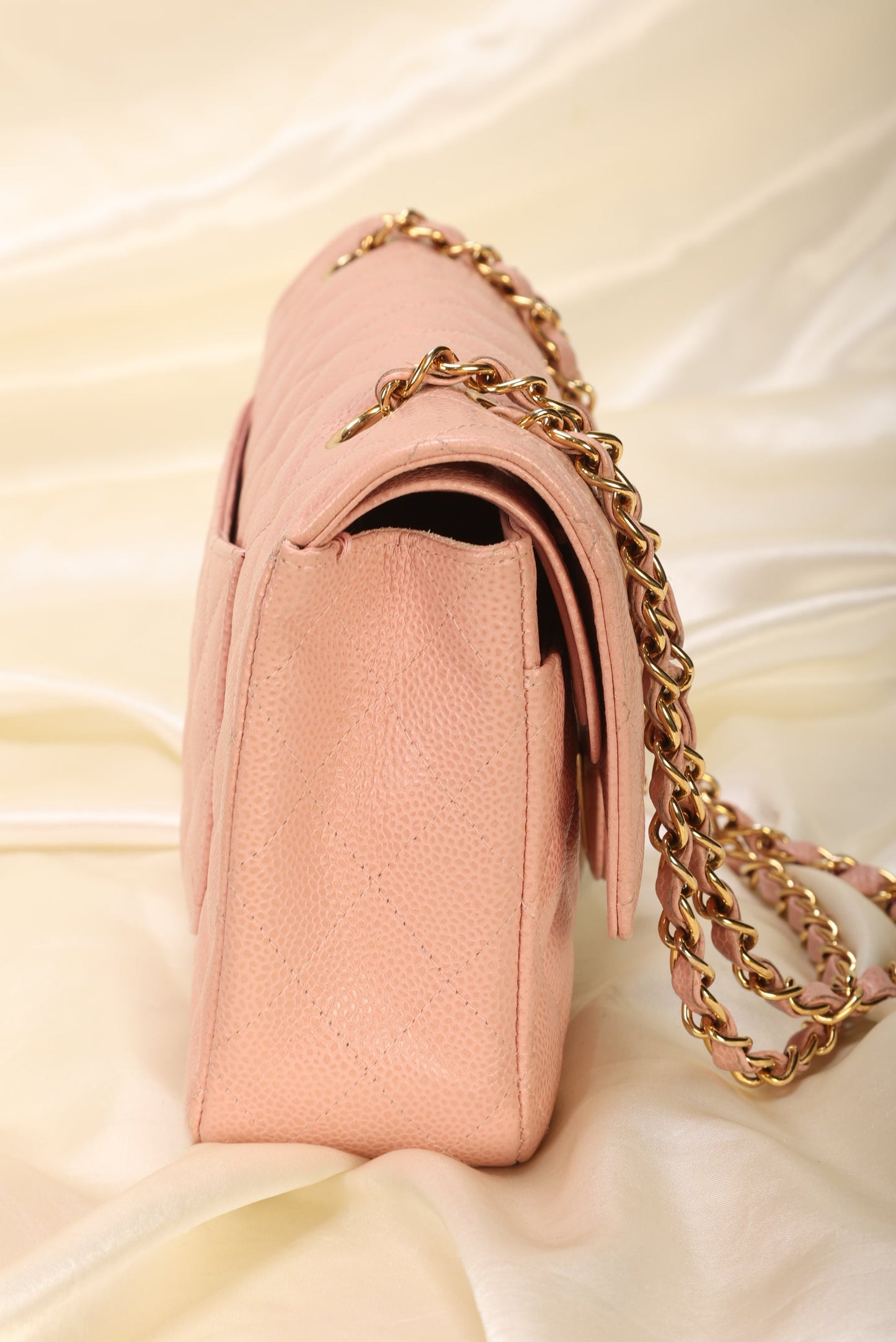 Extremely Rare 2004 Chanel Caviar Pink Double Flap