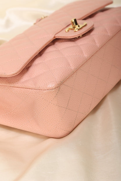 Extremely Rare 2004 Chanel Caviar Pink Double Flap