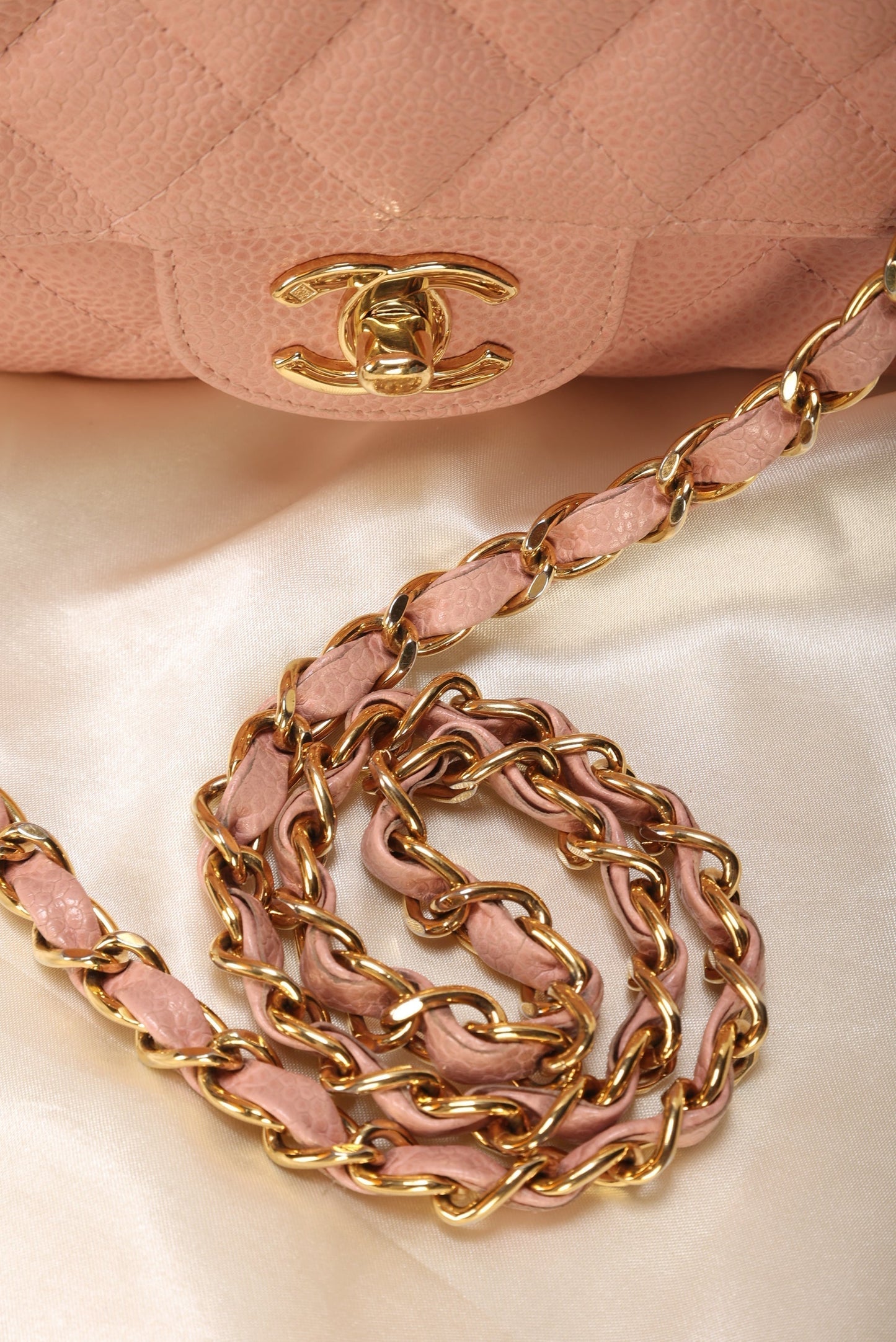 Extremely Rare 2004 Chanel Caviar Pink Double Flap
