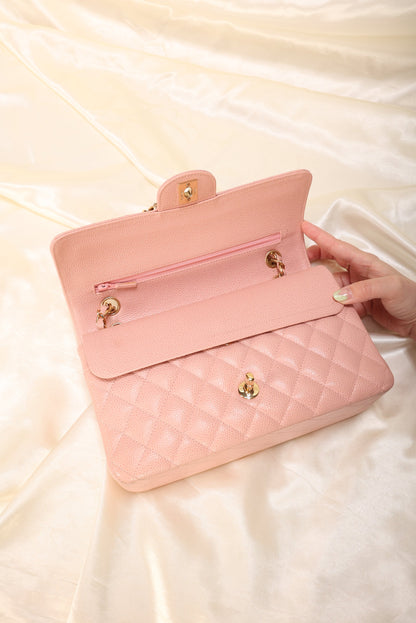 Extremely Rare 2004 Chanel Caviar Pink Double Flap