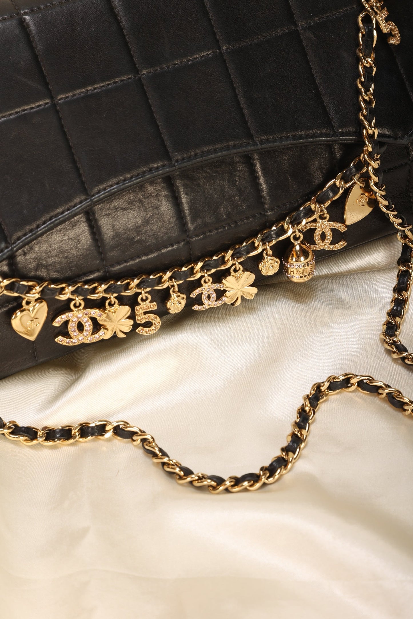 Extremely Rare Chanel Lambskin Charm Chocolate Bar