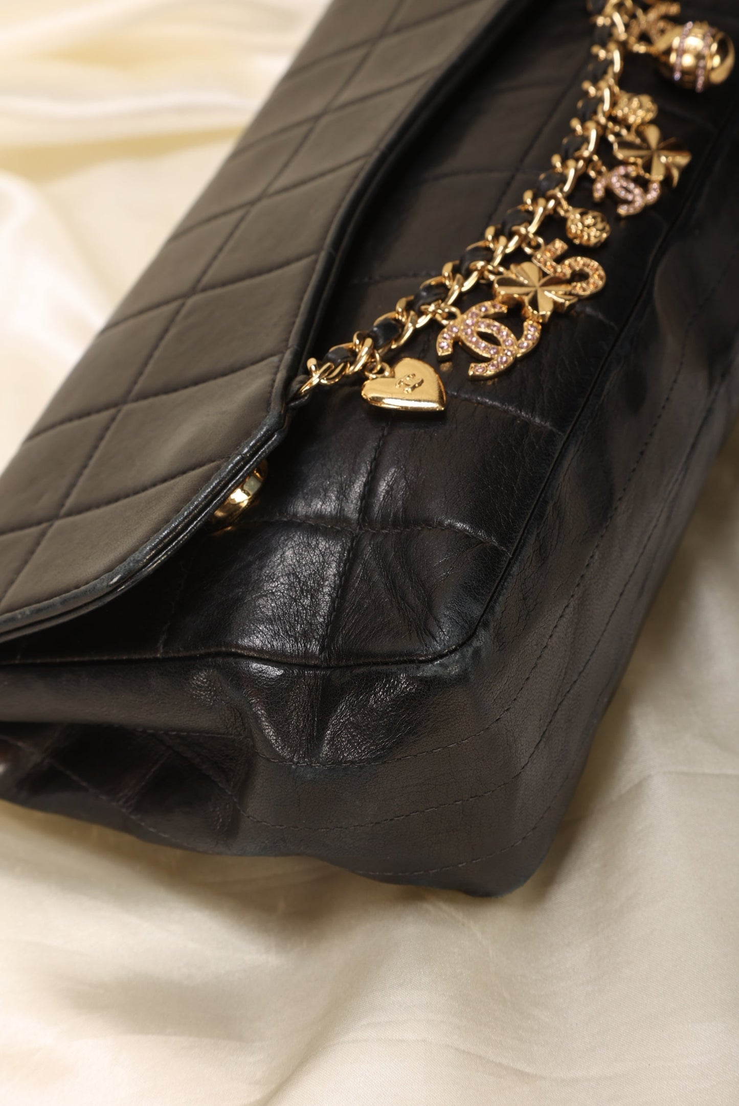 Extremely Rare Chanel Lambskin Charm Chocolate Bar