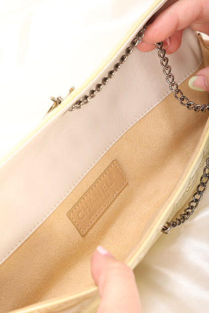 Chanel Patent Yellow Chocolate Bar Clutch