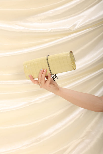 Chanel Patent Yellow Chocolate Bar Clutch
