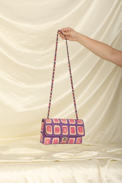 Extremely Rare Chanel Canvas Watercolor Single Flap