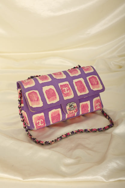Extremely Rare Chanel Canvas Watercolor Single Flap
