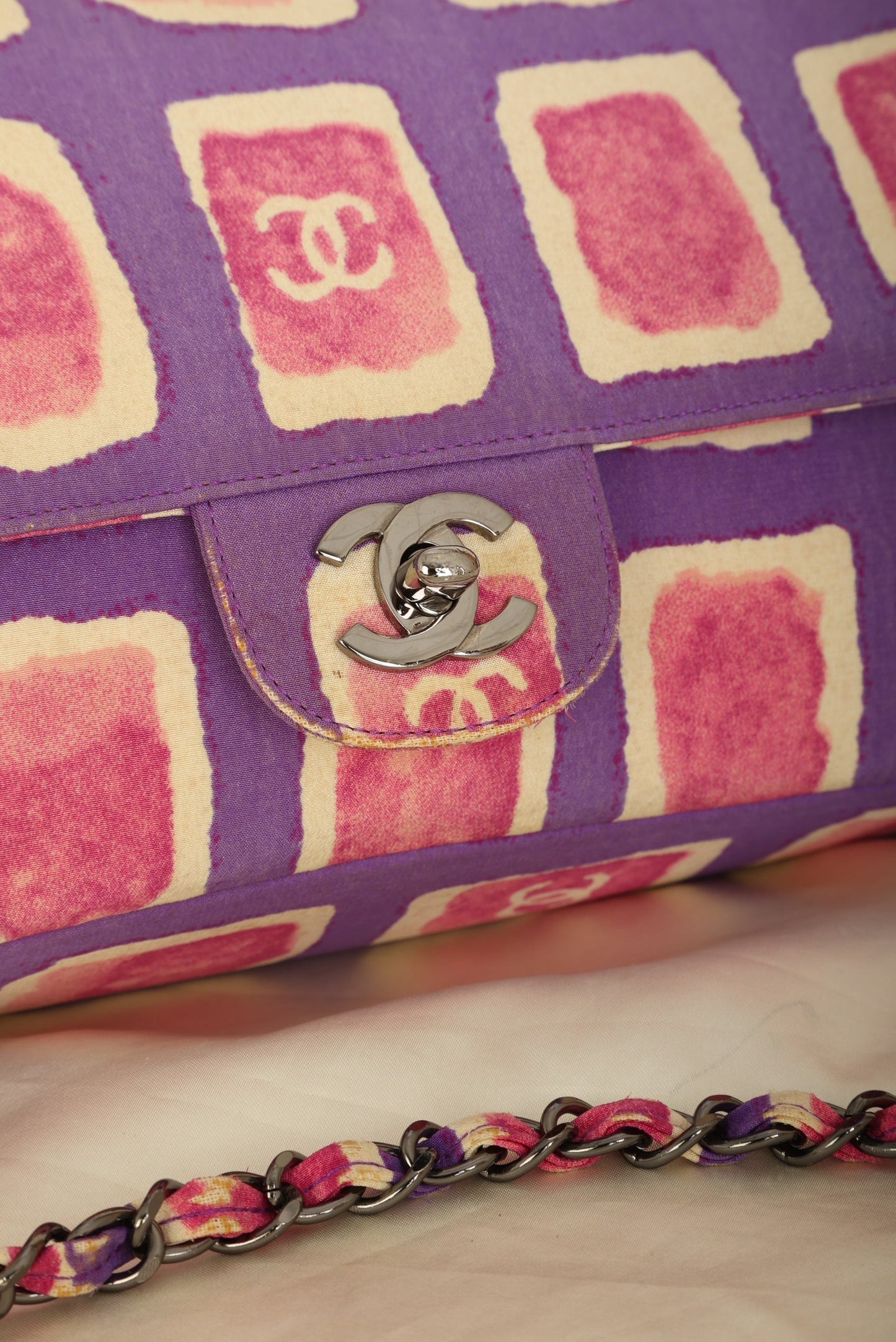 Extremely Rare Chanel Canvas Watercolor Single Flap