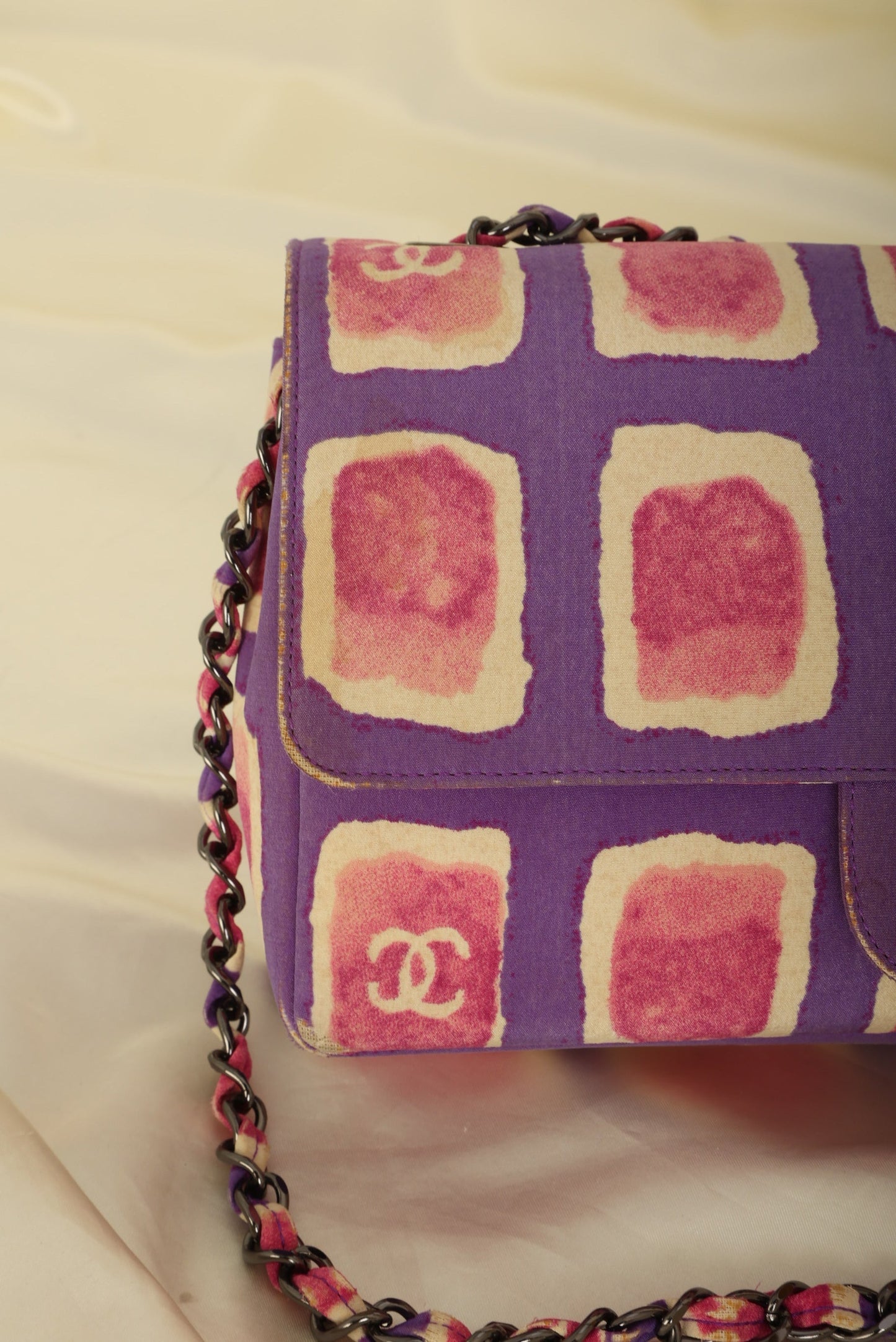 Extremely Rare Chanel Canvas Watercolor Single Flap