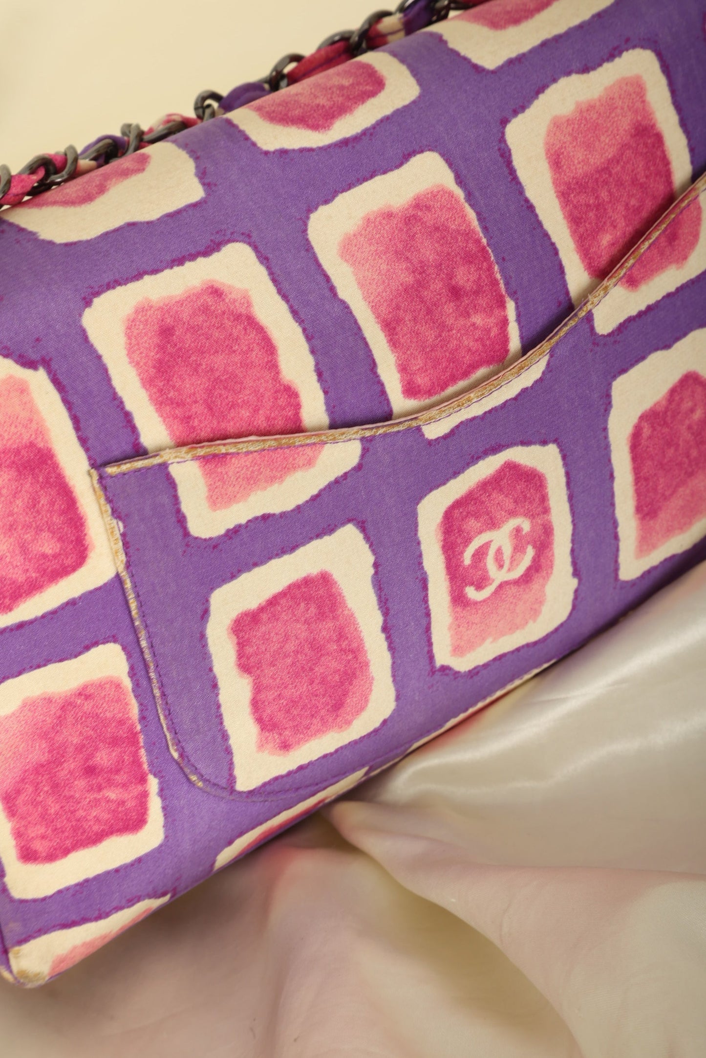 Extremely Rare Chanel Canvas Watercolor Single Flap