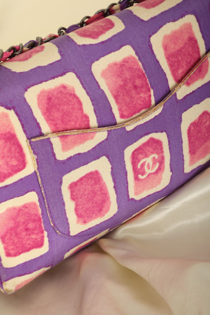Extremely Rare Chanel Canvas Watercolor Single Flap